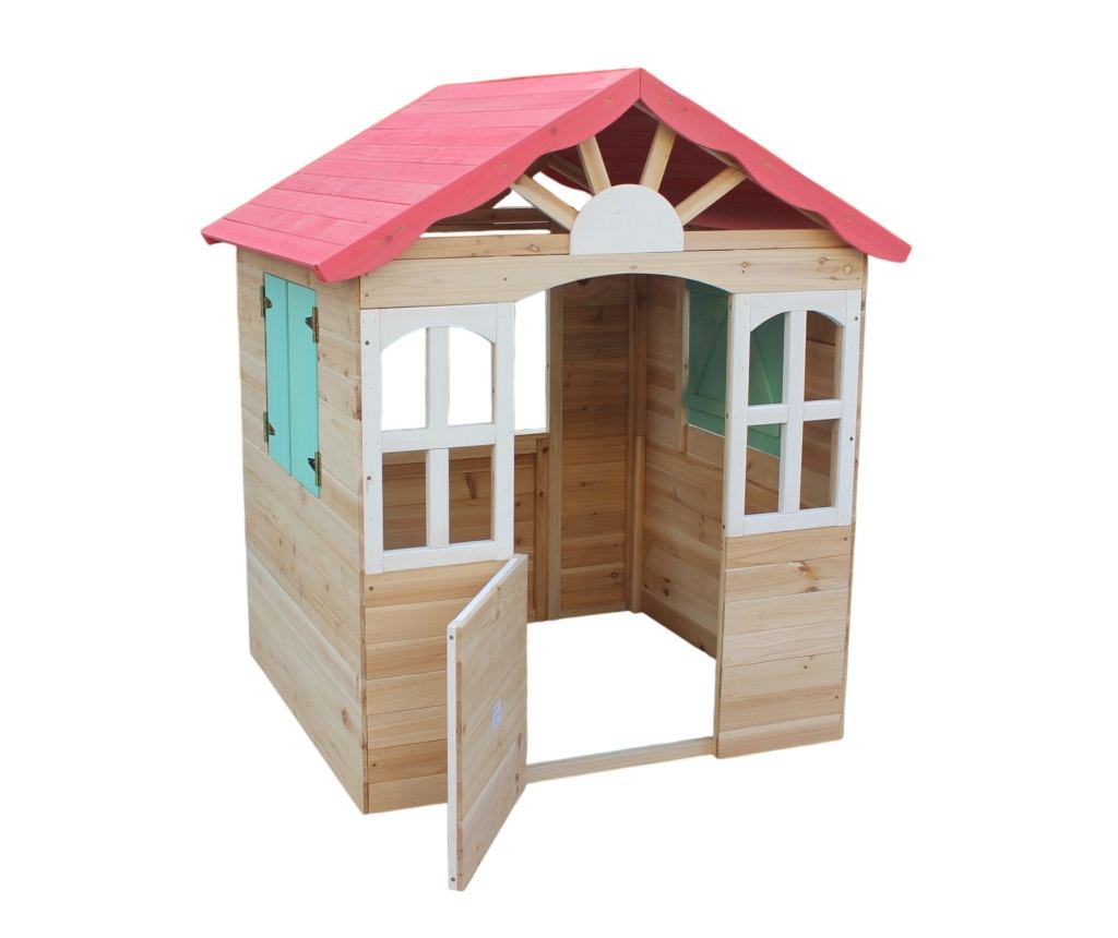 Детска дървена къщичка за игра на открито GINGER HOME – за двор и градина, 115×102×129 см - 5