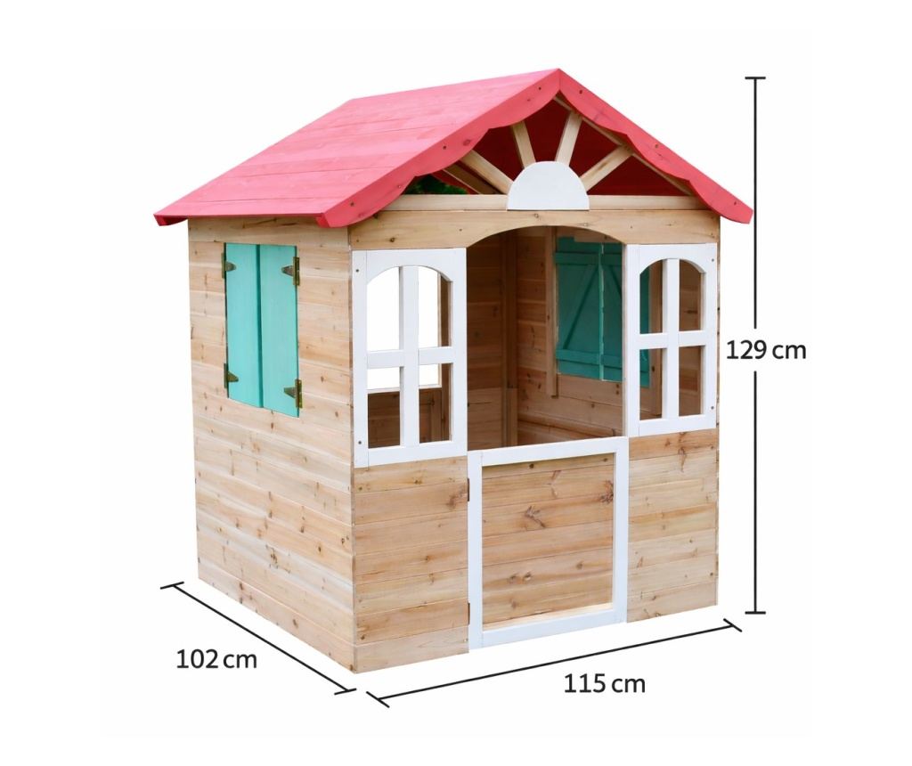 Детска дървена къщичка за игра на открито GINGER HOME – за двор и градина, 115×102×129 см - 7