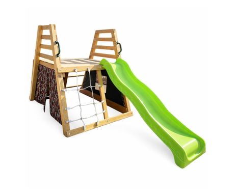 Детска дървена пързалка с катерушка за двор GINGER HOME, 285×152×123 см
