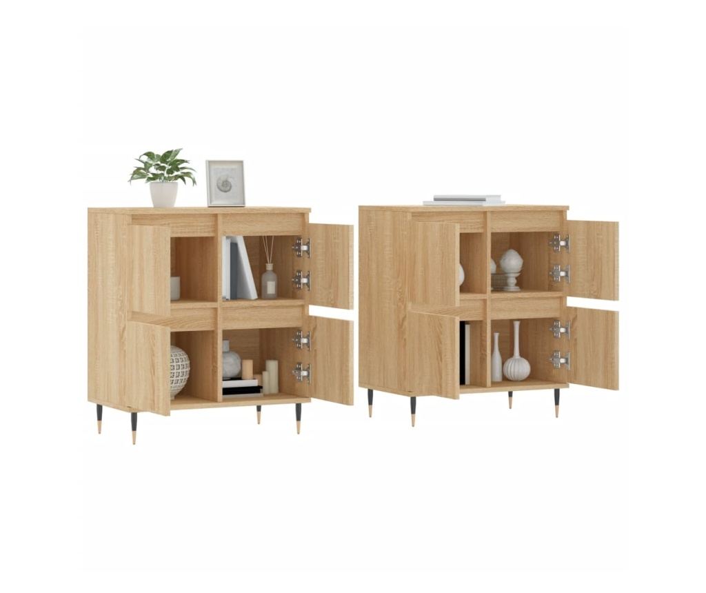 Ormarić za odlaganje, 2 komada, boja hrasta Sonoma, konstruirano drvo - 3