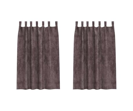 vidaXL Cortine din catifea cu perdele 2 pcs Maro 175 x 140 cm Catifea