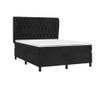 Boxspring krevet s madracem, crni, 140x190 cm, baršun thumbnail 3