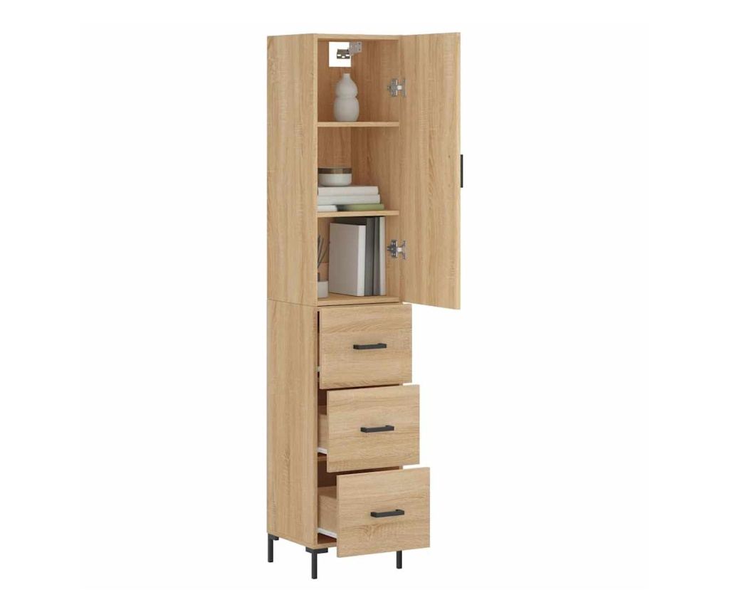 Visoka ormar, hrast sonoma, 34,5x34x180 cm, obrađeno drvo - 3