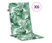 Jastuci za stolice visokog naslona, 6 kom, uzorak lišća, tekstil thumbnail 2