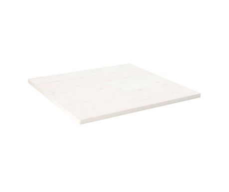 Ploča za stol bijela 80x80x2,5 cm masivna borovina četvrtasta