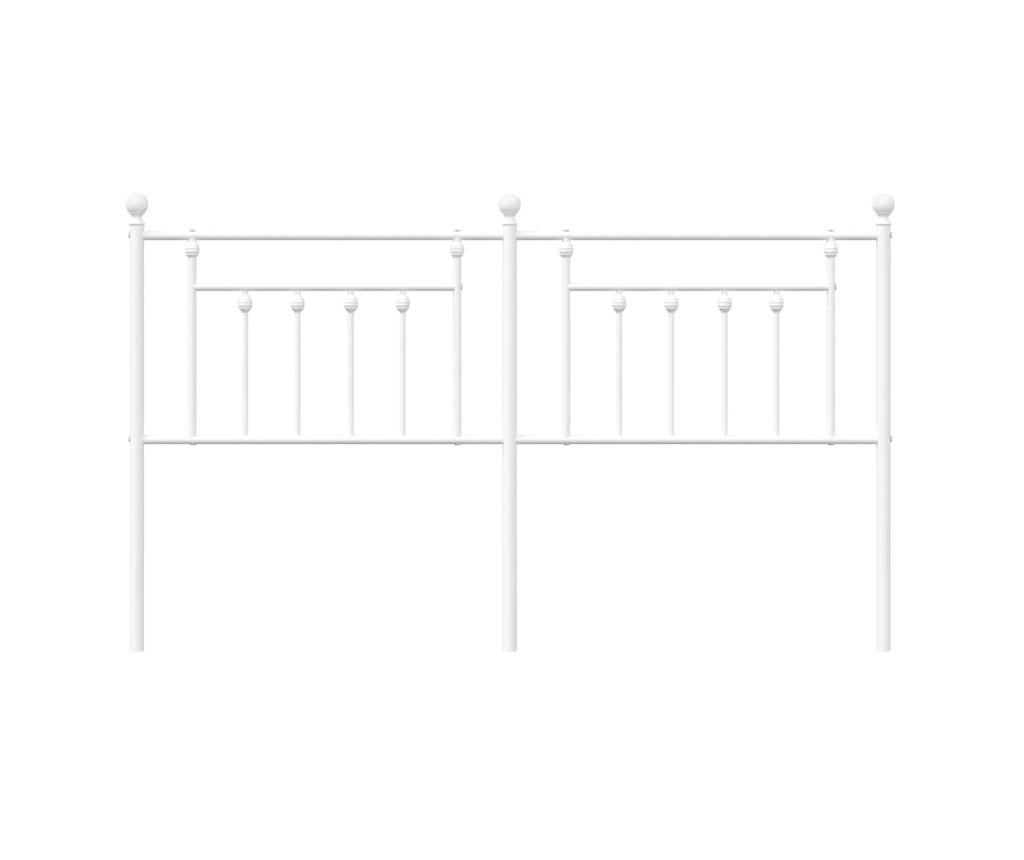 Metalni uzglavlje za krevet, bijelo, 180 cm - 4