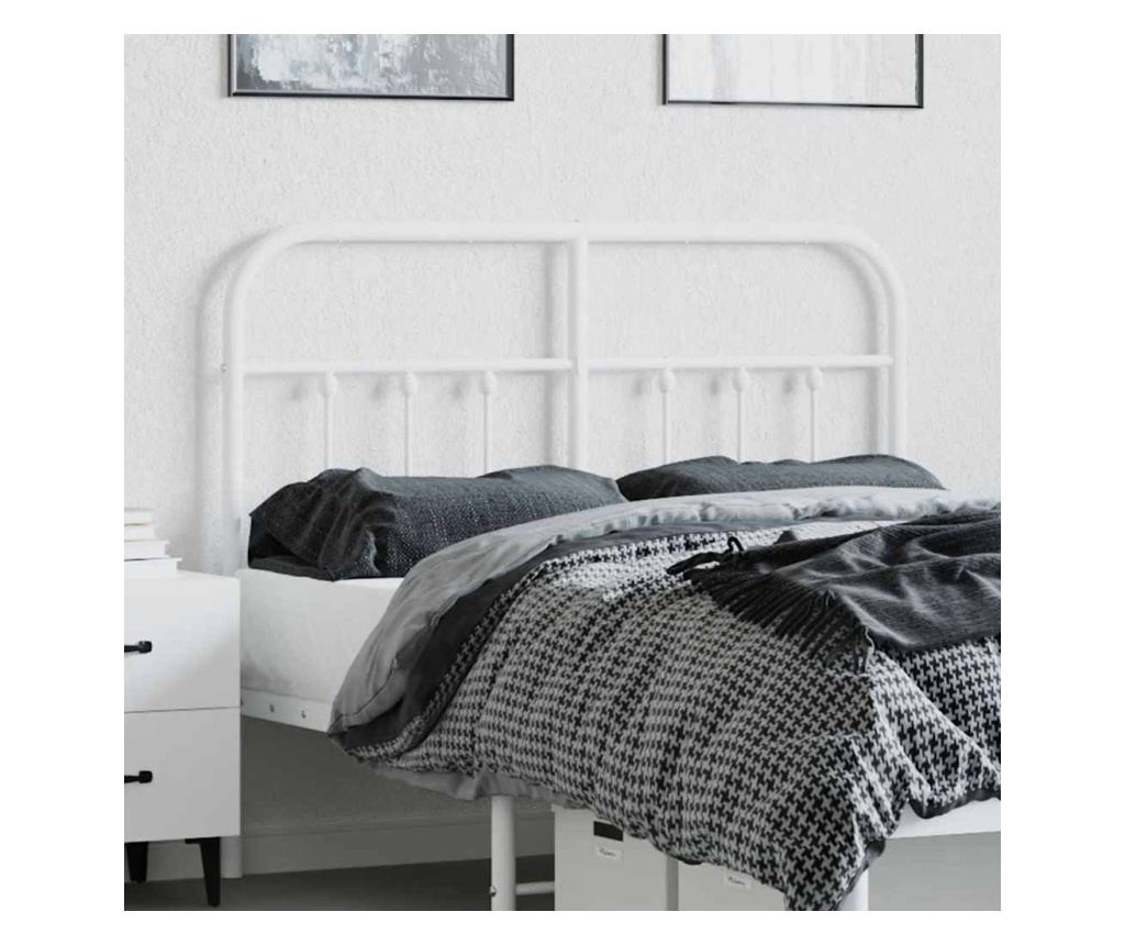 Metalni uzglavlje za krevet, bijelo, 120 cm - 3