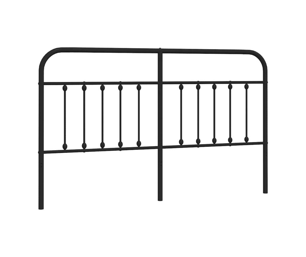 Okvir za krevet od metala, crni, 160 cm - 2