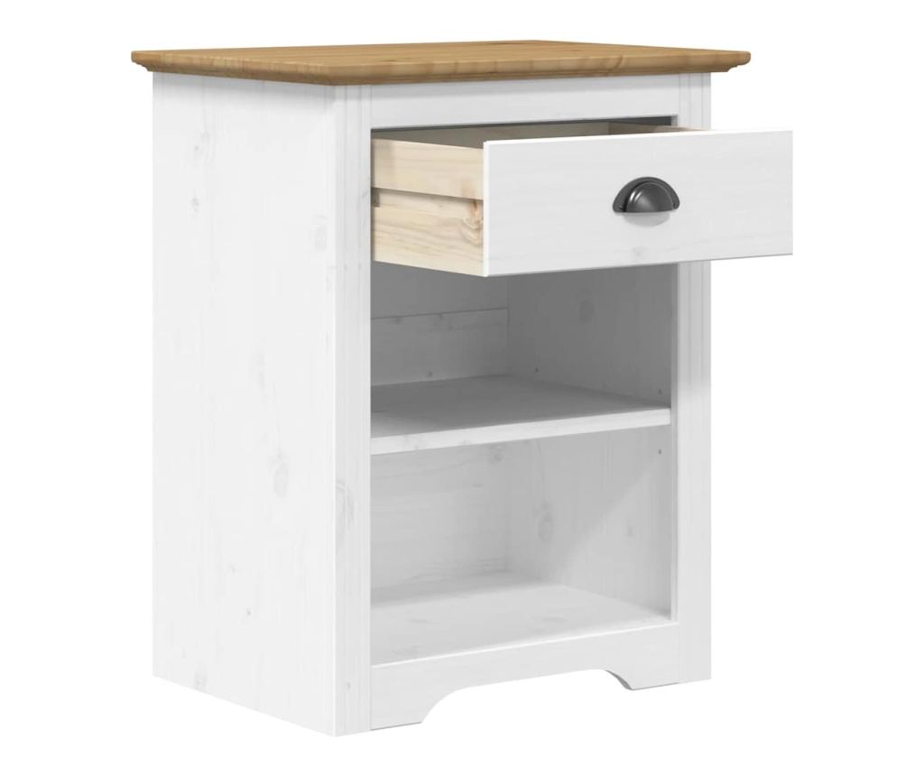 Noćni ormarić "BODO", smeđi, 53x38,5x66 cm, masivna borovina - 4