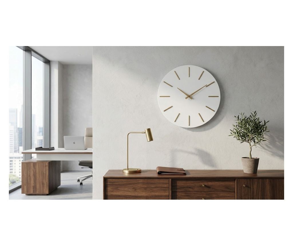 Stenska ura Timeline Zlata Bela 40x5 cm - 3