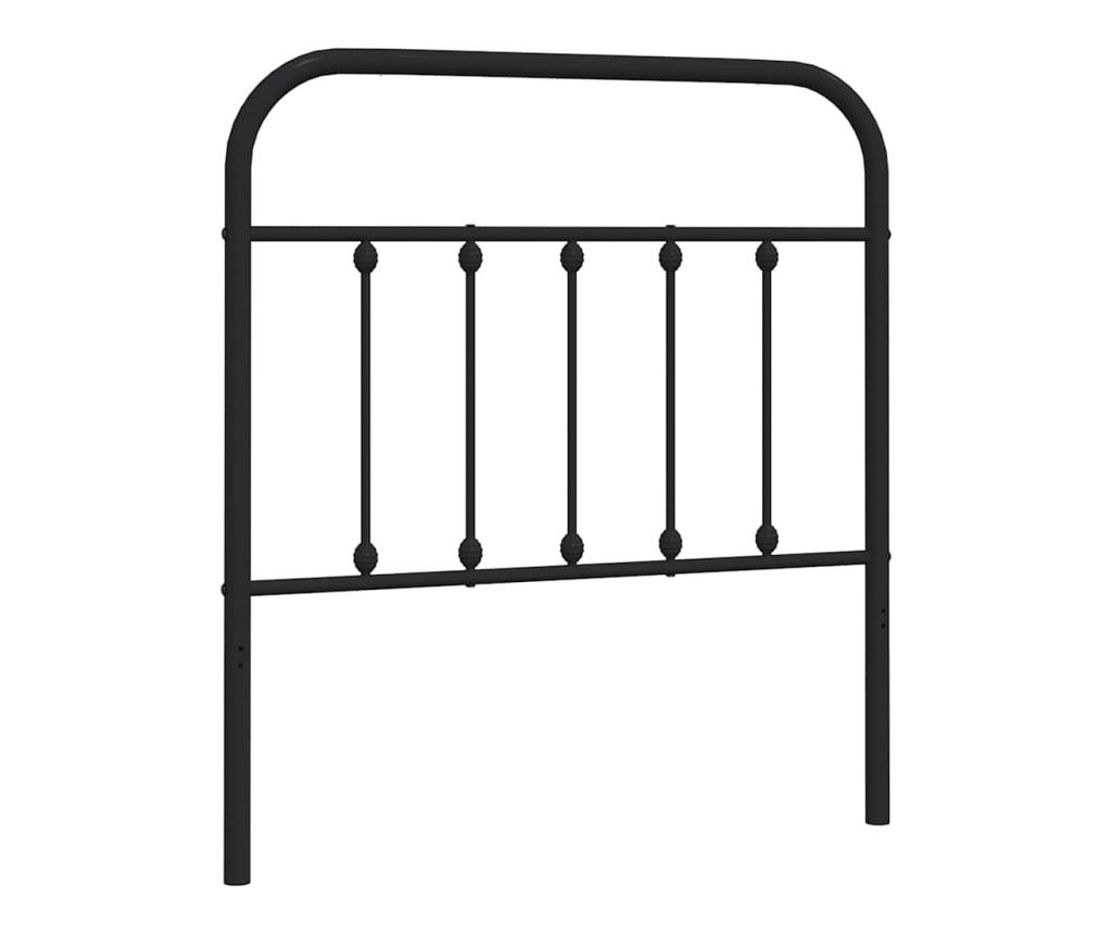 Metalni uzglavlje za krevet, crni, 80 cm - 2