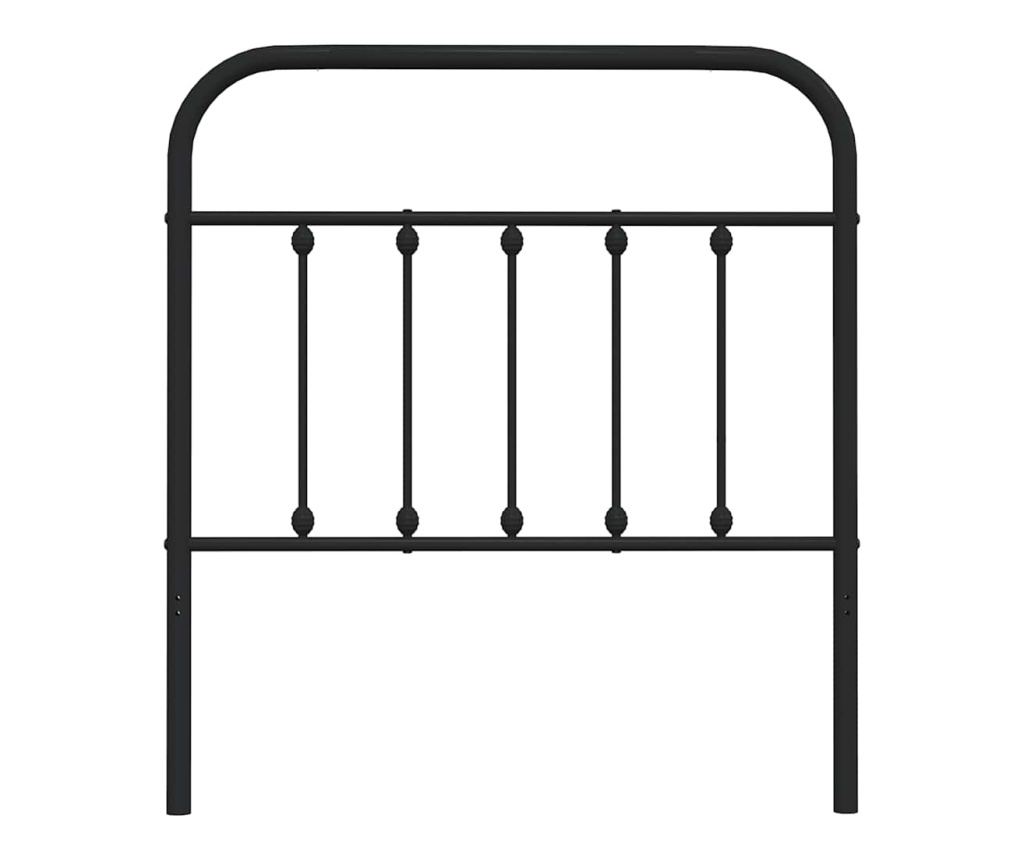 Metalni uzglavlje za krevet, crni, 80 cm - 4