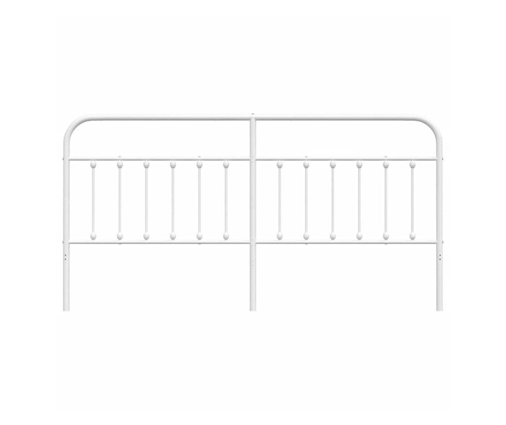 Metalni uzglavlje za krevet, bijelo, 193 cm - 4