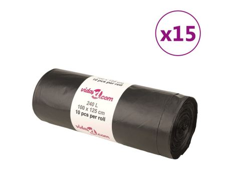 Vreće za smeće 150 kom crne 240 L