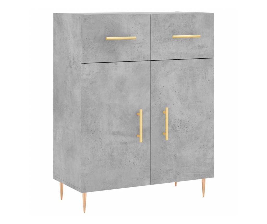 Visoki ormar, betonsko siva, 69,5x34x180 cm, kompozitno drvo - 7