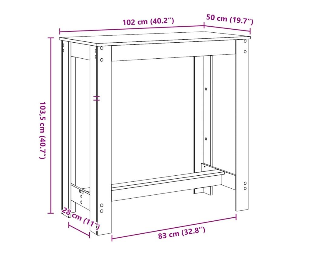 Barový stůl hnědý dub 102 x 50 x 103,5 cm kompozitní dřevo - 9