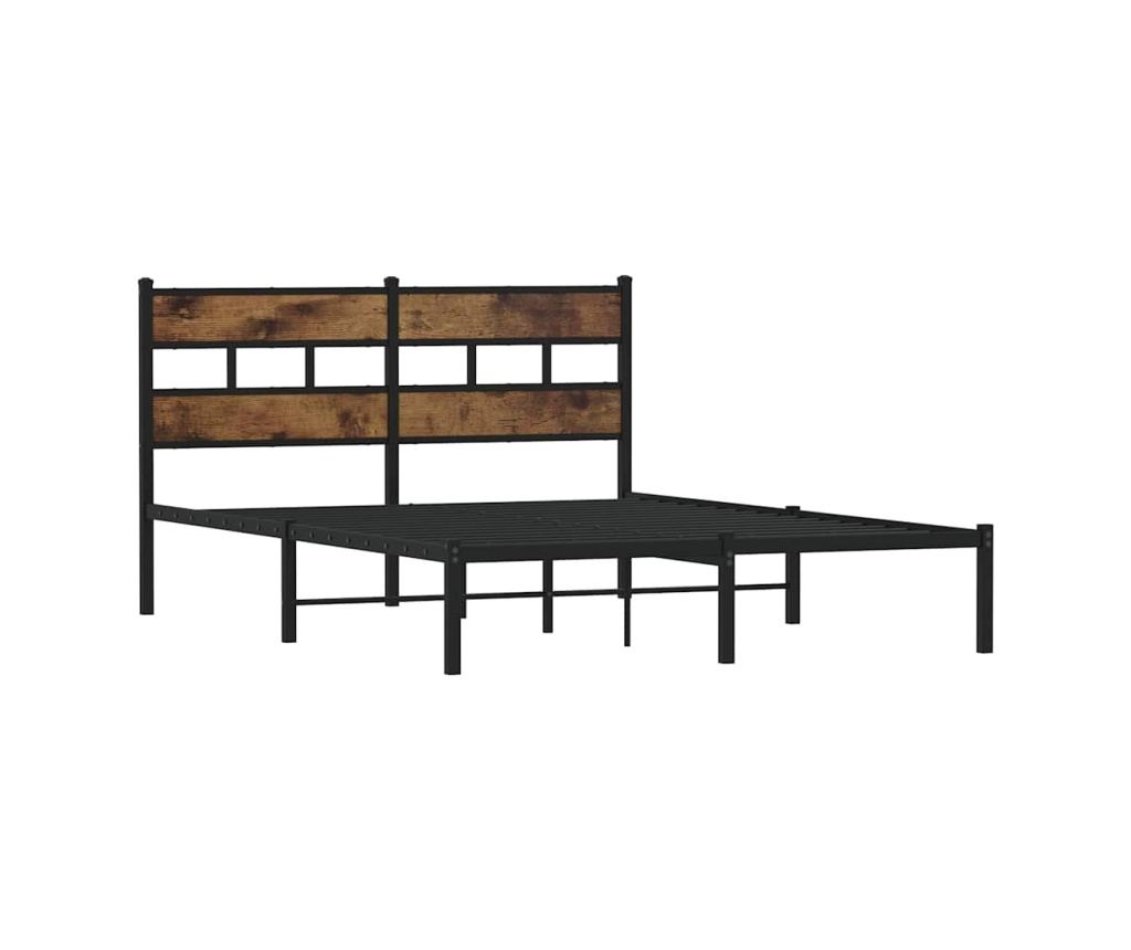 Kovový rám postele bez matrace kouřový dub 135 x 190 cm - 3