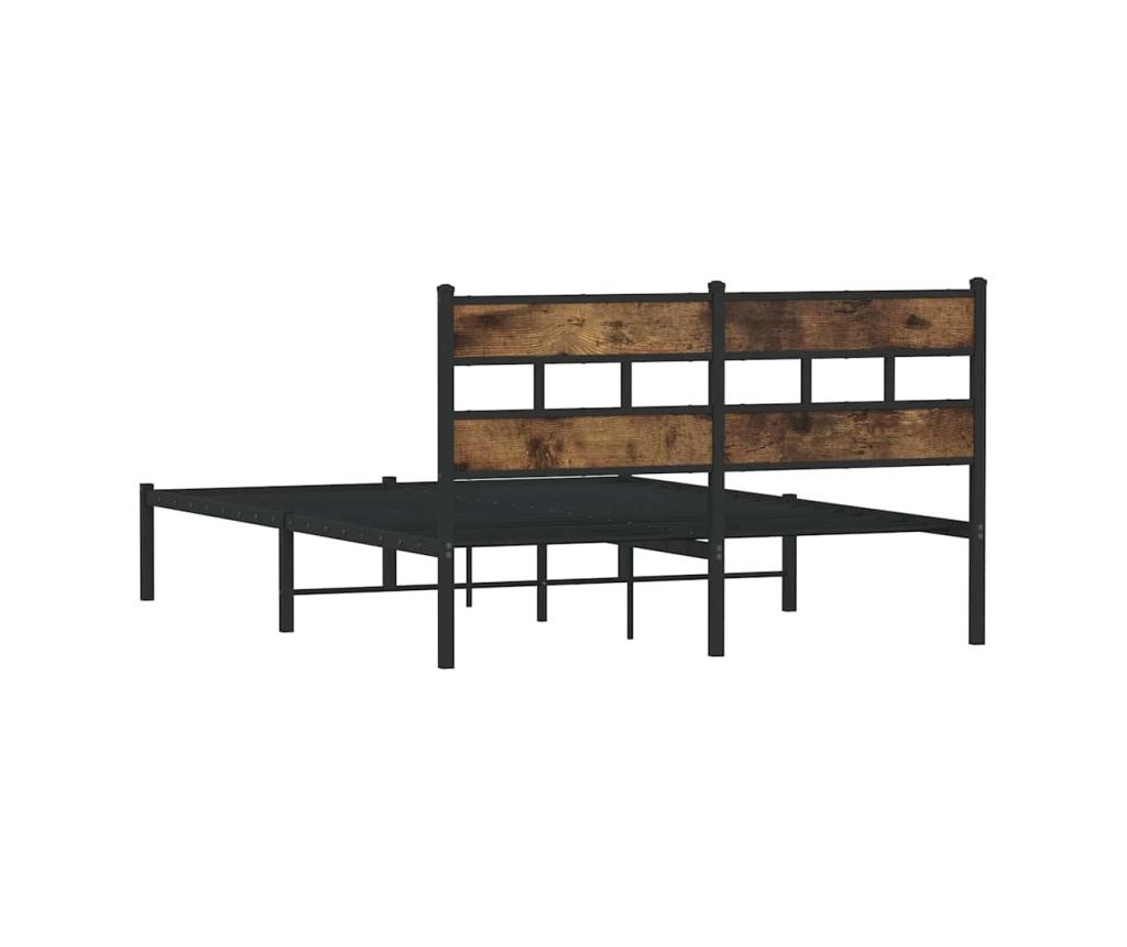 Kovový rám postele bez matrace kouřový dub 135 x 190 cm - 6