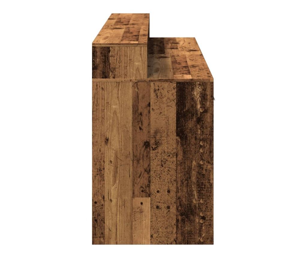 Psací stůl s LED světly old wood 160x55x91 cm kompozitní dřevo - 8