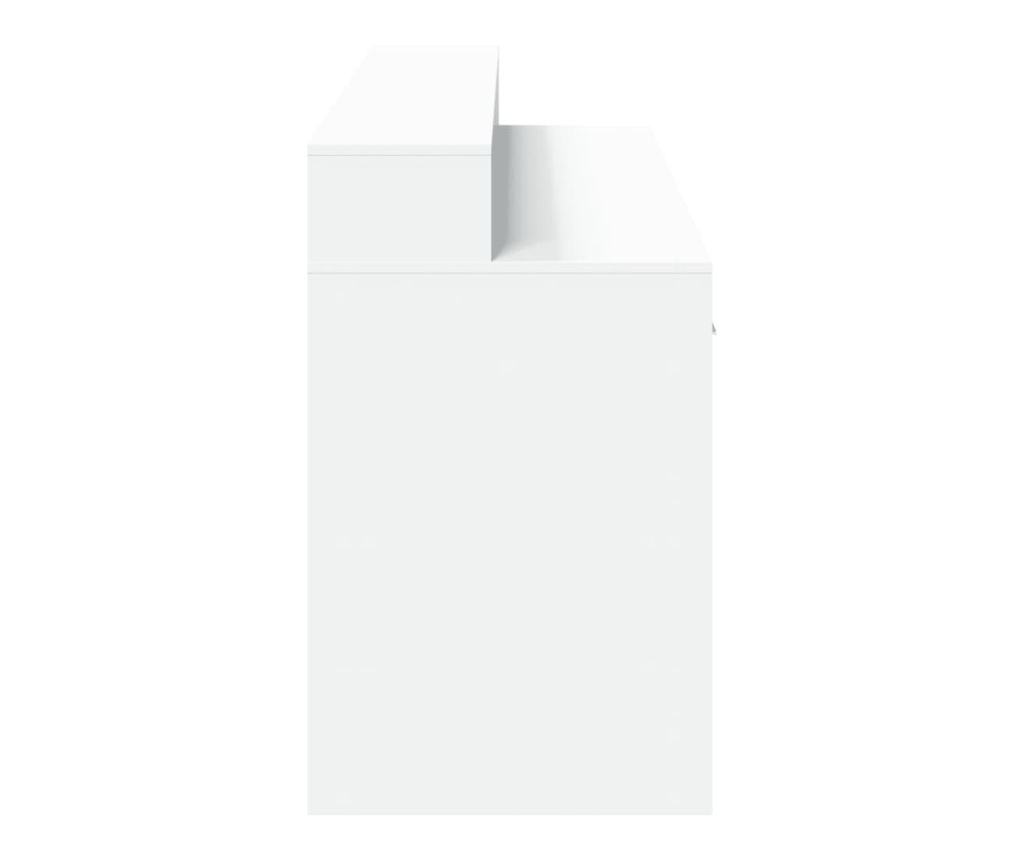 Psací stůl s LED světly bílý 160 x 55 x 91 cm kompozitní dřevo - 8