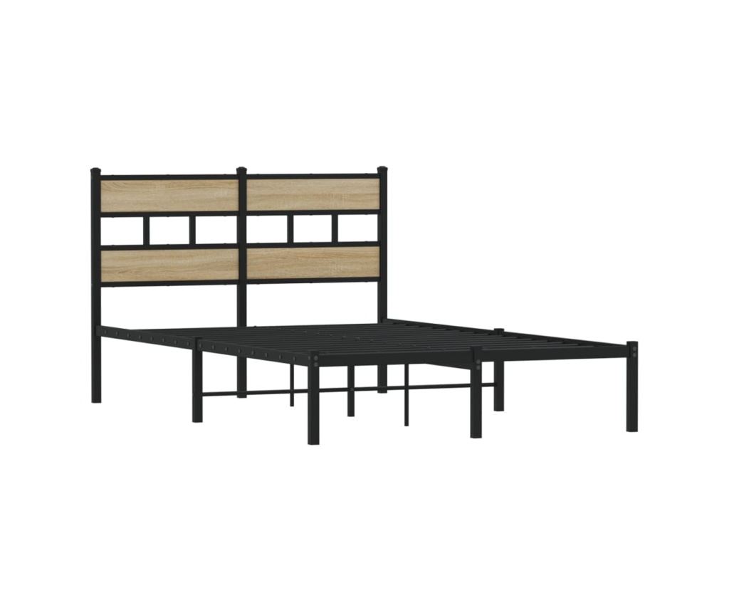 Kovový rám postele bez matrace dub sonoma 120 x 190 cm - 3