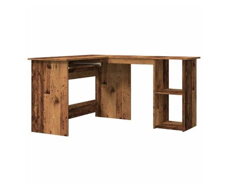 Kutni radni stol staro drvo 120x140x75 cm konstruirano drvo