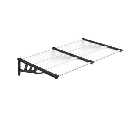 Nadstrešnica za vrata crna i prozirna 152,5x90 cm polikarbonat