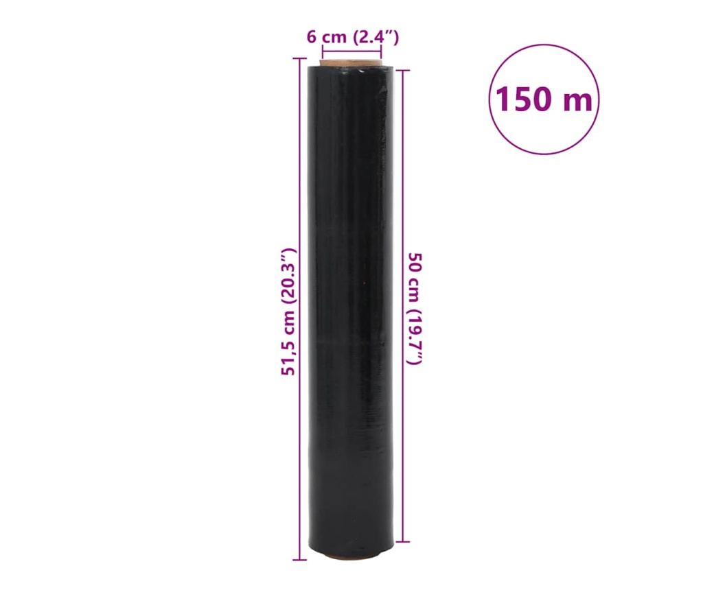 Стреч фолио 2 бр. черно 23 μm 50 cm x 150 m - 7