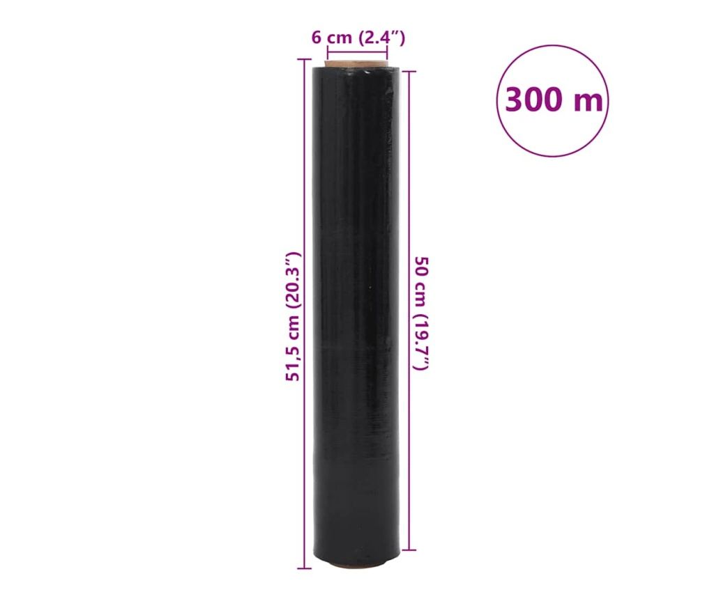 Стреч фолио 6 бр. черно 23 μm 50 cm x 300 m - 7