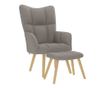 Релаксиращ стол с табуретка, таупе, текстил thumbnail 1