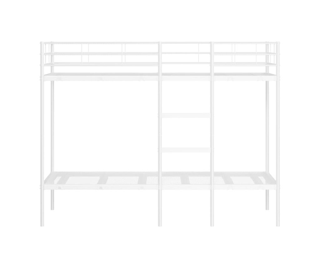 Двуетажно легло без матрак Бяло 75x190 cm Стомана - 5
