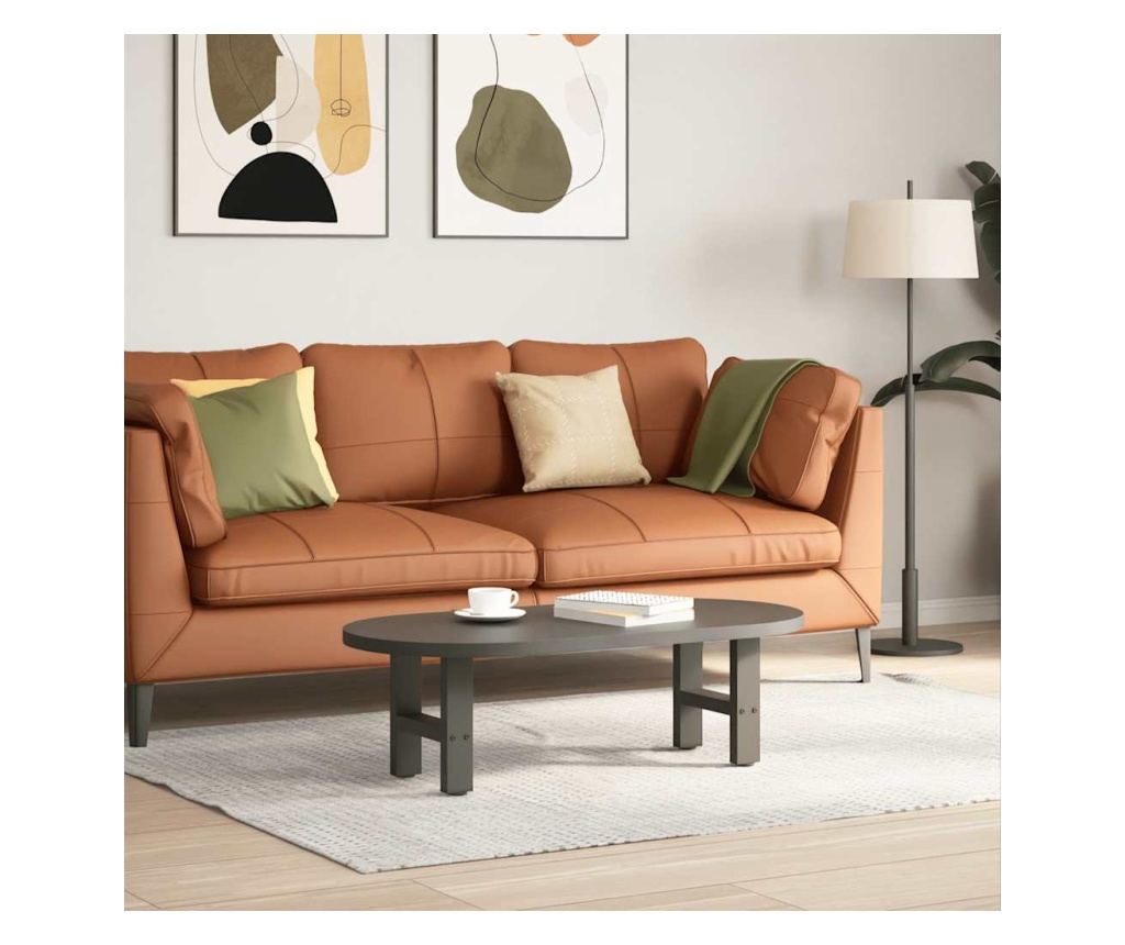 Крака за масичка за кафе, антрацит, 2 бр., 30 x (30-31) см, стомана - 2