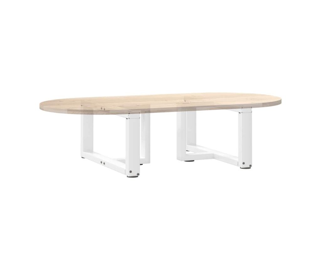 Крака за масичка за кафе, Т-образни, 2 бр., бели, 70x25x(30-31) см, стомана - 8