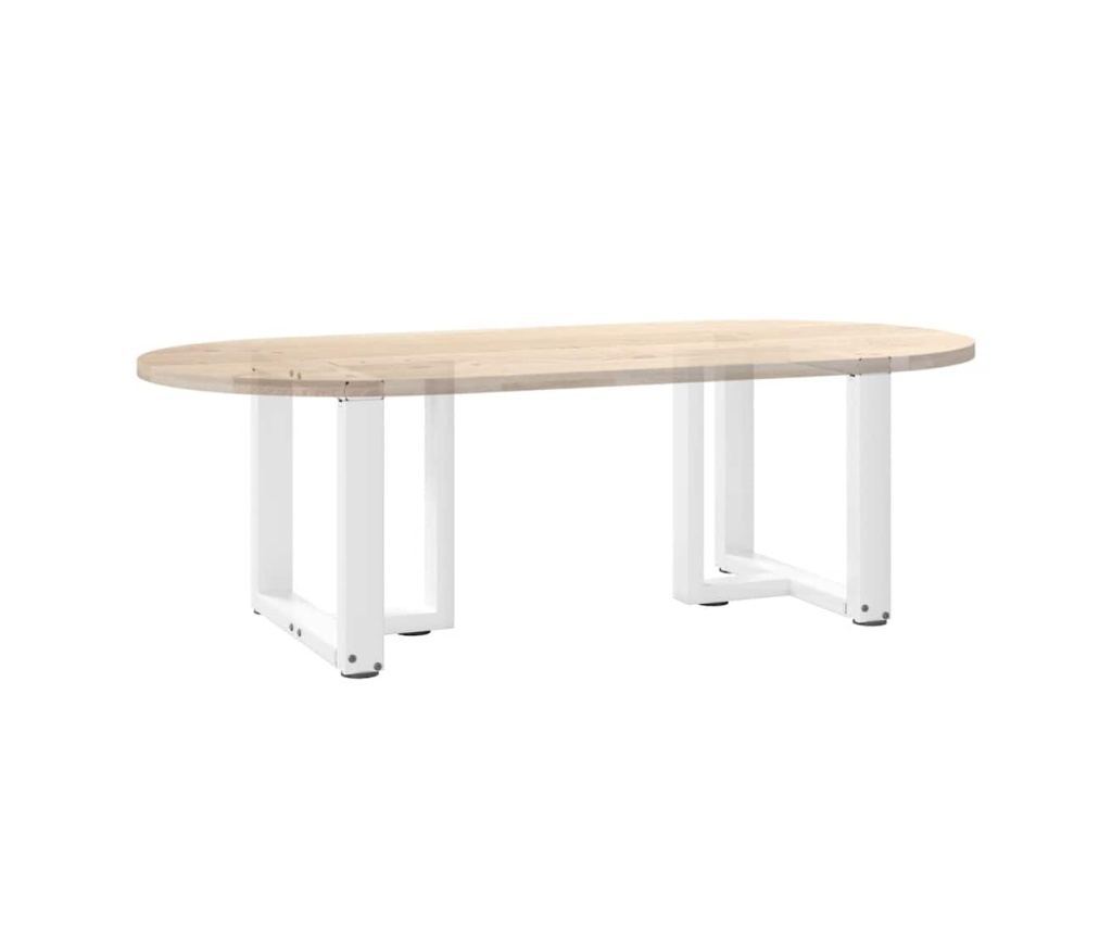 Крака за масичка за кафе, Т-образни, 2 бр., бели, 50x25x(42-43) см, стомана - 8