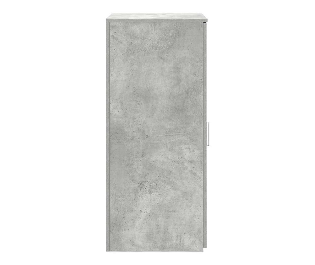 Шкаф за съхранение бетонно сив 50x45x103,5 см инженерно дърво - 5