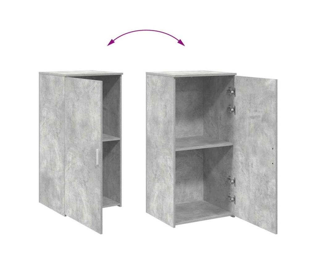 Шкаф за съхранение бетонно сив 50x45x103,5 см инженерно дърво - 7