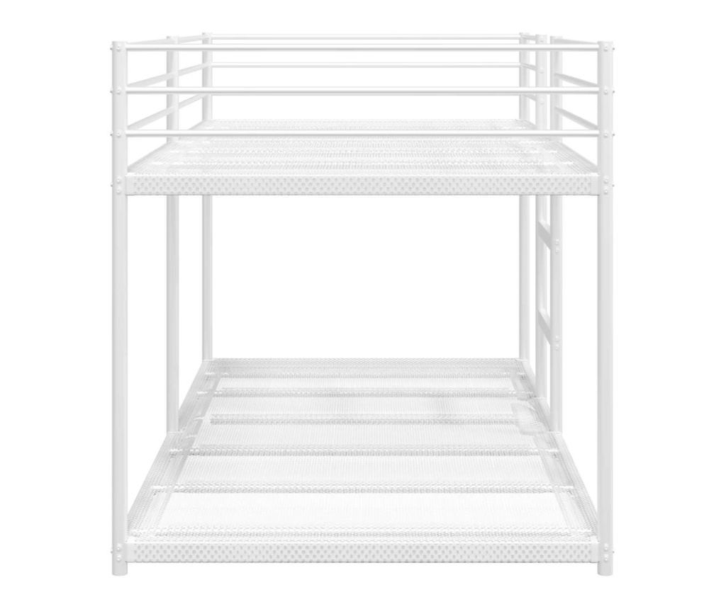 Двуетажно легло без матрак Бяло 75x190 cm Стомана - 6