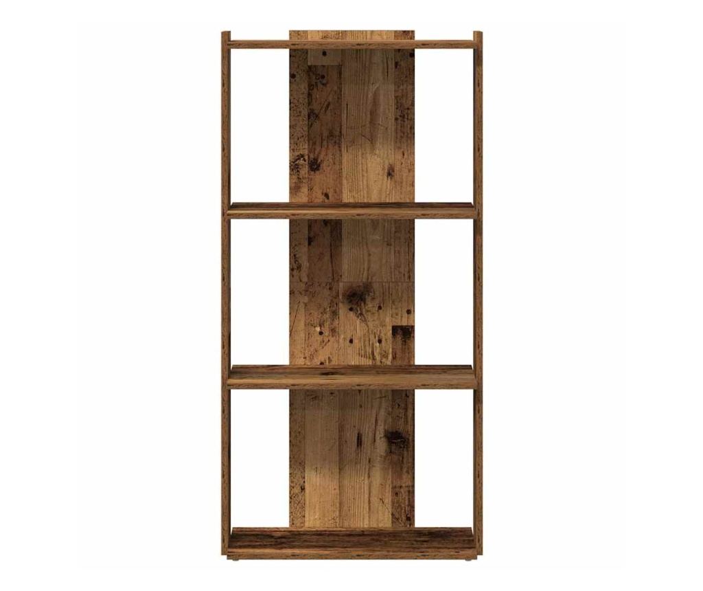 Библиотека 3 рафта старо дърво 60x30x120 см инженерно дърво - 4