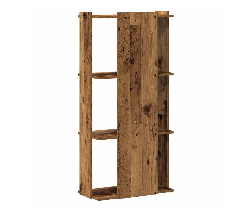 Библиотека 3 рафта старо дърво 60x30x120 см инженерно дърво - 6