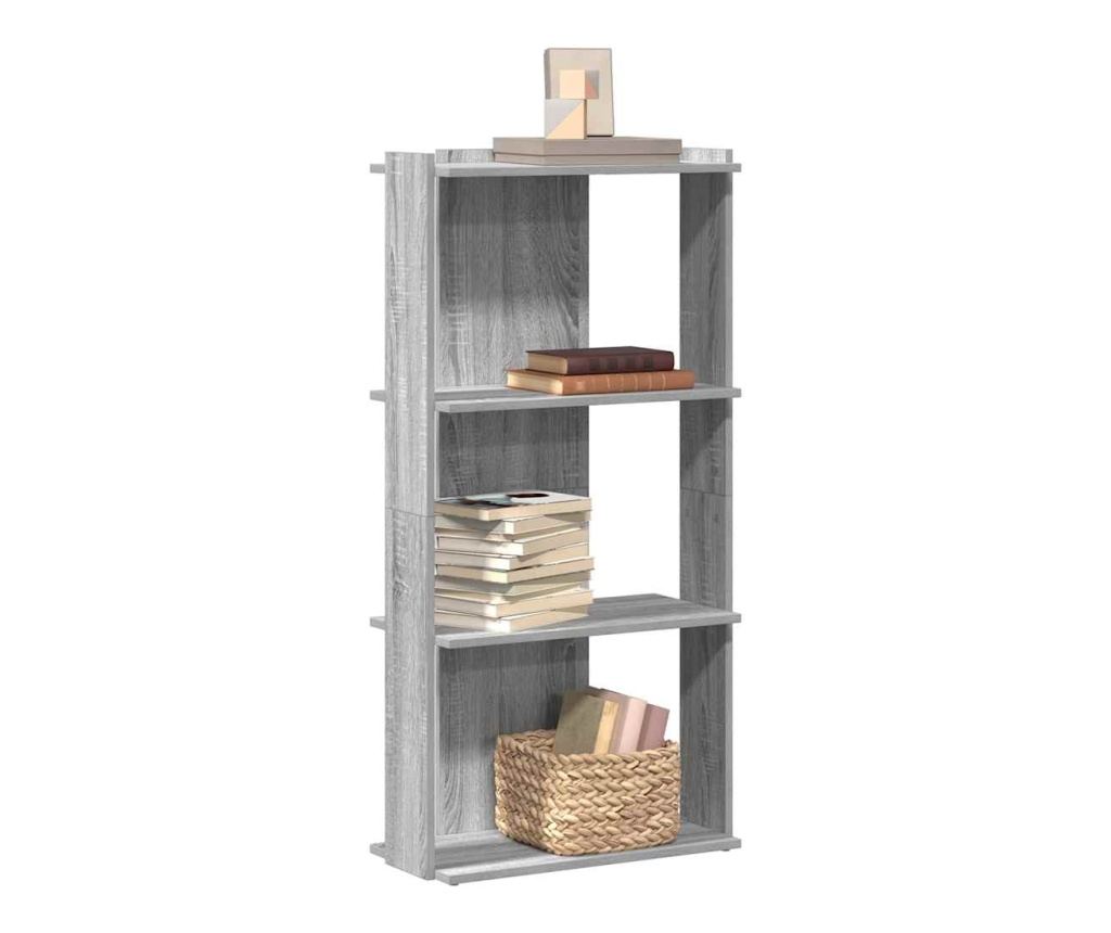Библиотека 3 рафта сив сонома 60x30x120 см инженерно дърво - 2