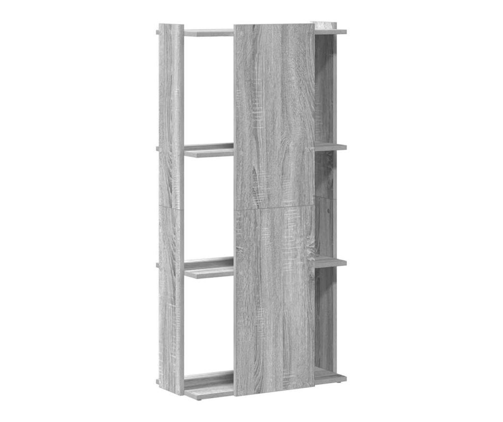 Библиотека 3 рафта сив сонома 60x30x120 см инженерно дърво - 6