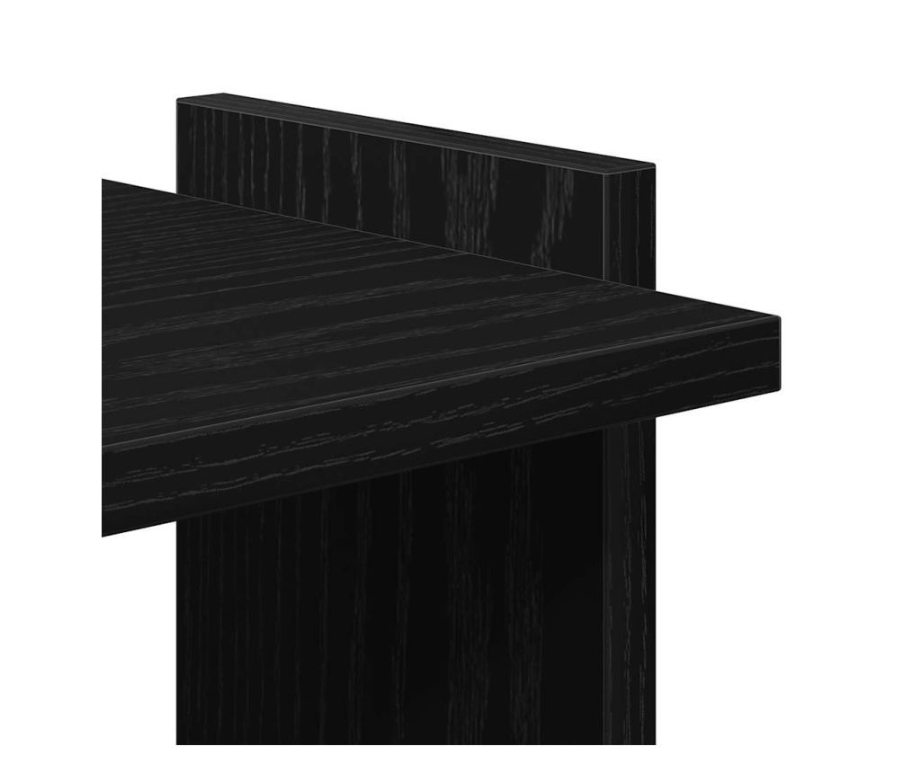Библиотека 3 рафта черна 60x30x120 см инженерно дърво - 7