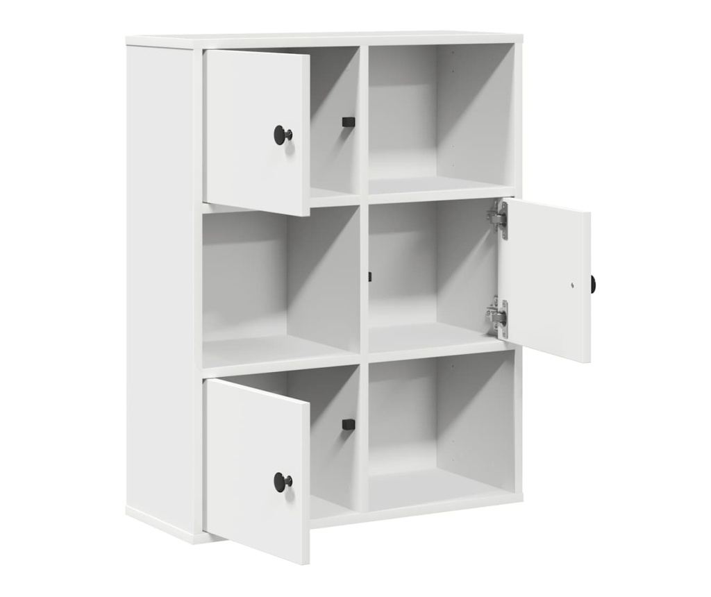 Библиотека, бяла, 60x24x76,5 см, инженерно дърво - 4