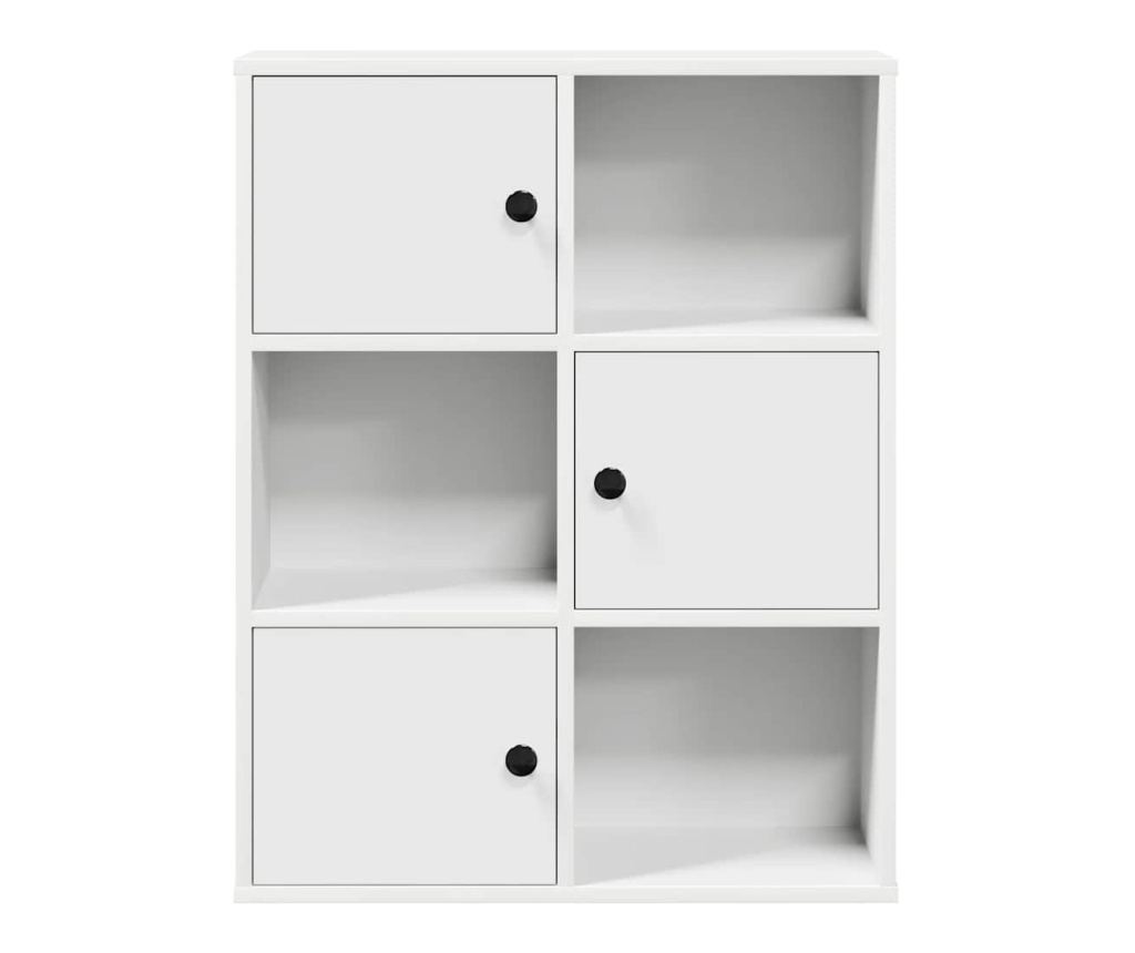 Библиотека, бяла, 60x24x76,5 см, инженерно дърво - 5