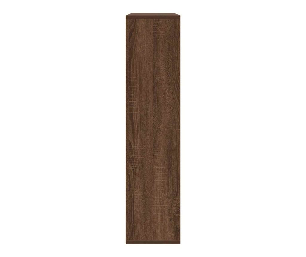 Библиотека, кафяв дъб, 89x24x101,5 см, инженерно дърво - 5
