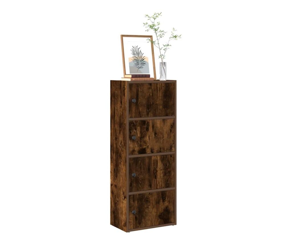 Библиотека, опушен дъб, 40x24x102 см, инженерно дърво - 2