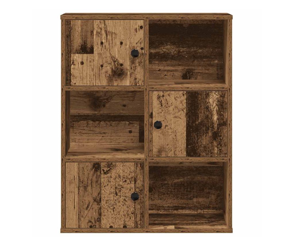 Библиотека, старо дърво, 60x24x76,5 см, инженерно дърво - 5