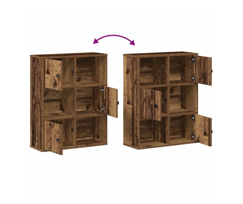 Библиотека, старо дърво, 60x24x76,5 см, инженерно дърво - 8
