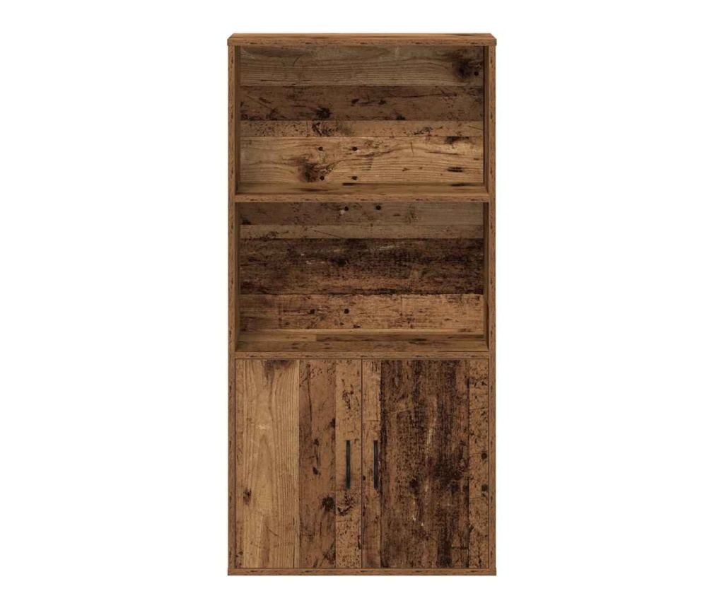 Библиотека, старо дърво, 60x24x120 см, инженерно дърво - 4