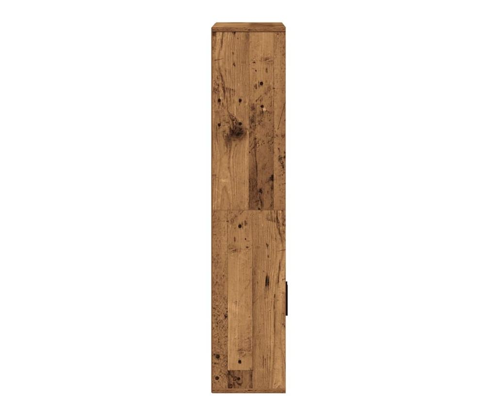Библиотека, старо дърво, 60x24x120 см, инженерно дърво - 5